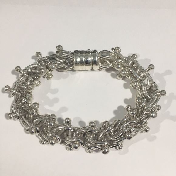 Sterling Silver Vintage Thick Heavy Bracelet